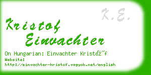 kristof einvachter business card